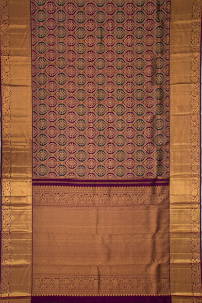 Kanchipuram Silk Brocade Purple Saree