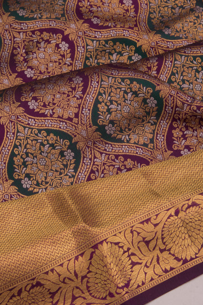 Kanchipuram Silk Brocade Purple Saree