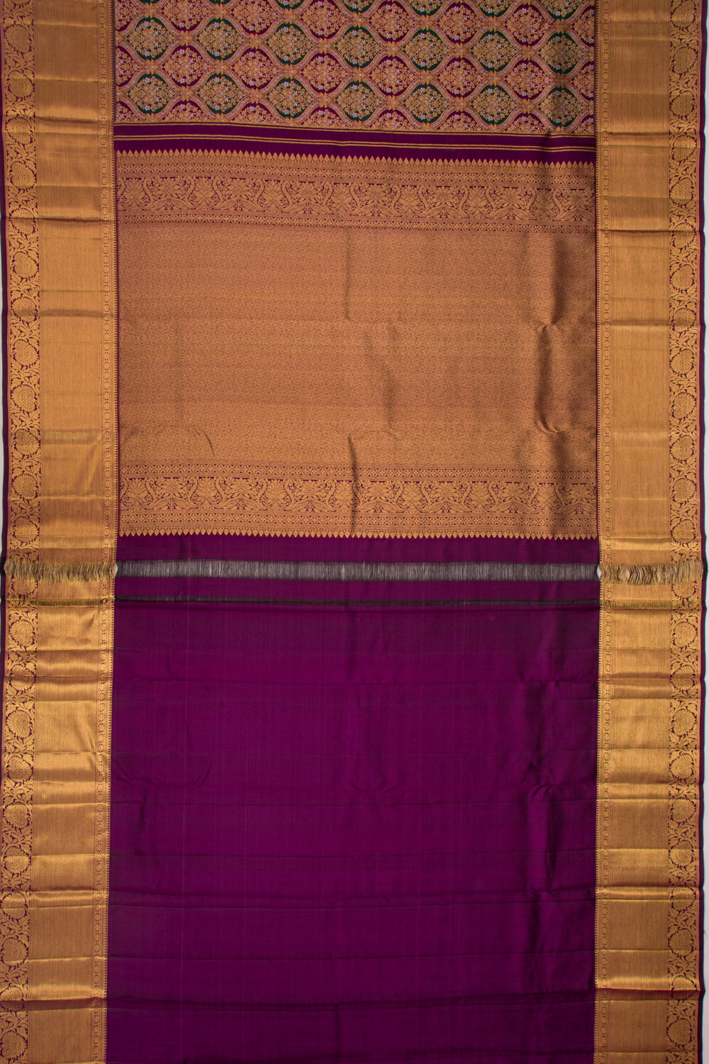 Kanchipuram Silk Brocade Purple Saree