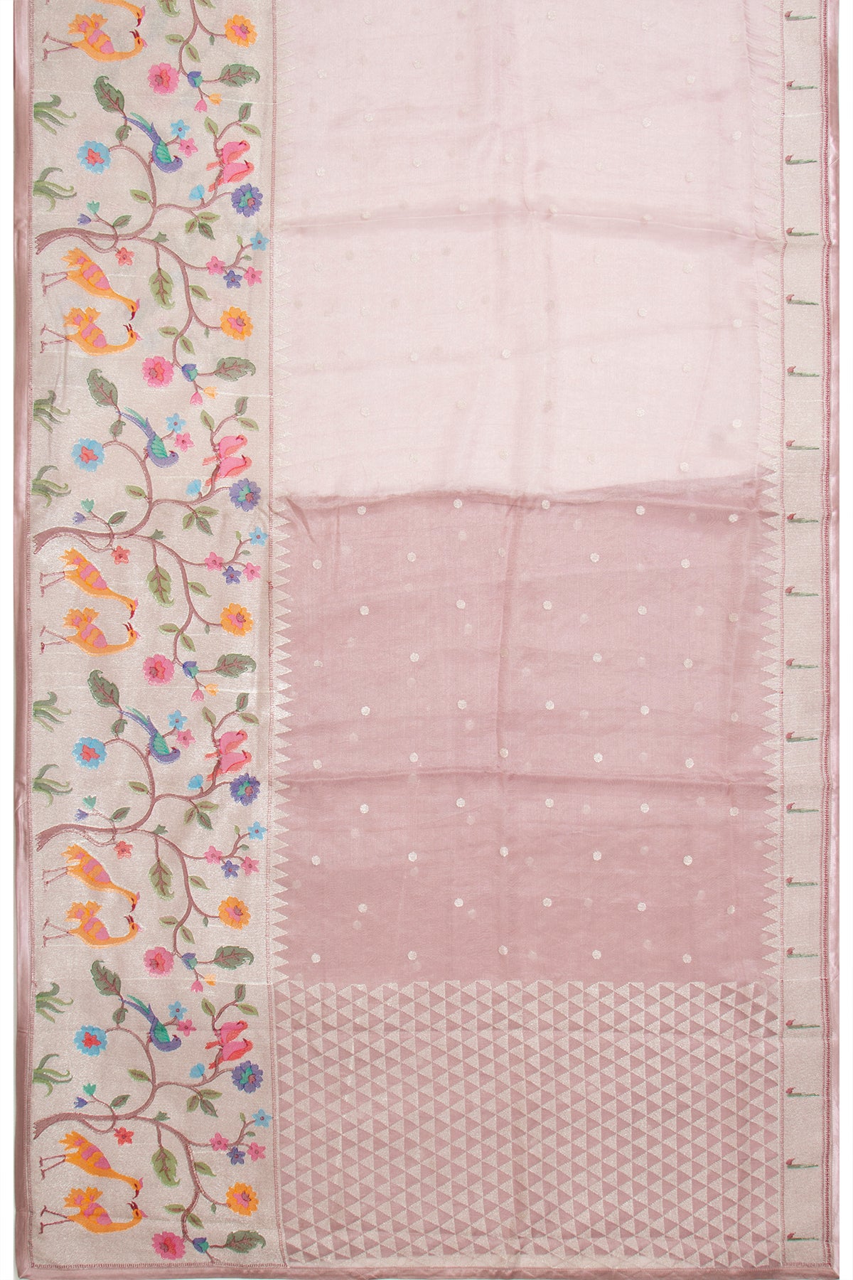 Organza Tissue Butta Lavender Saree