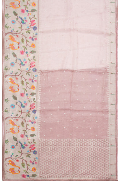 Organza Tissue Butta Lavender Saree