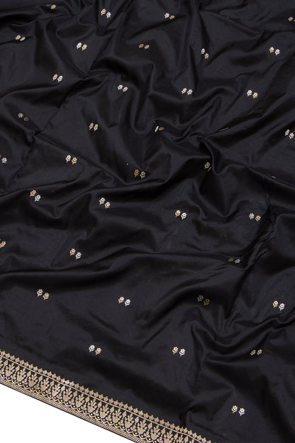 Banarasi Katan Silk Butta Black Saree