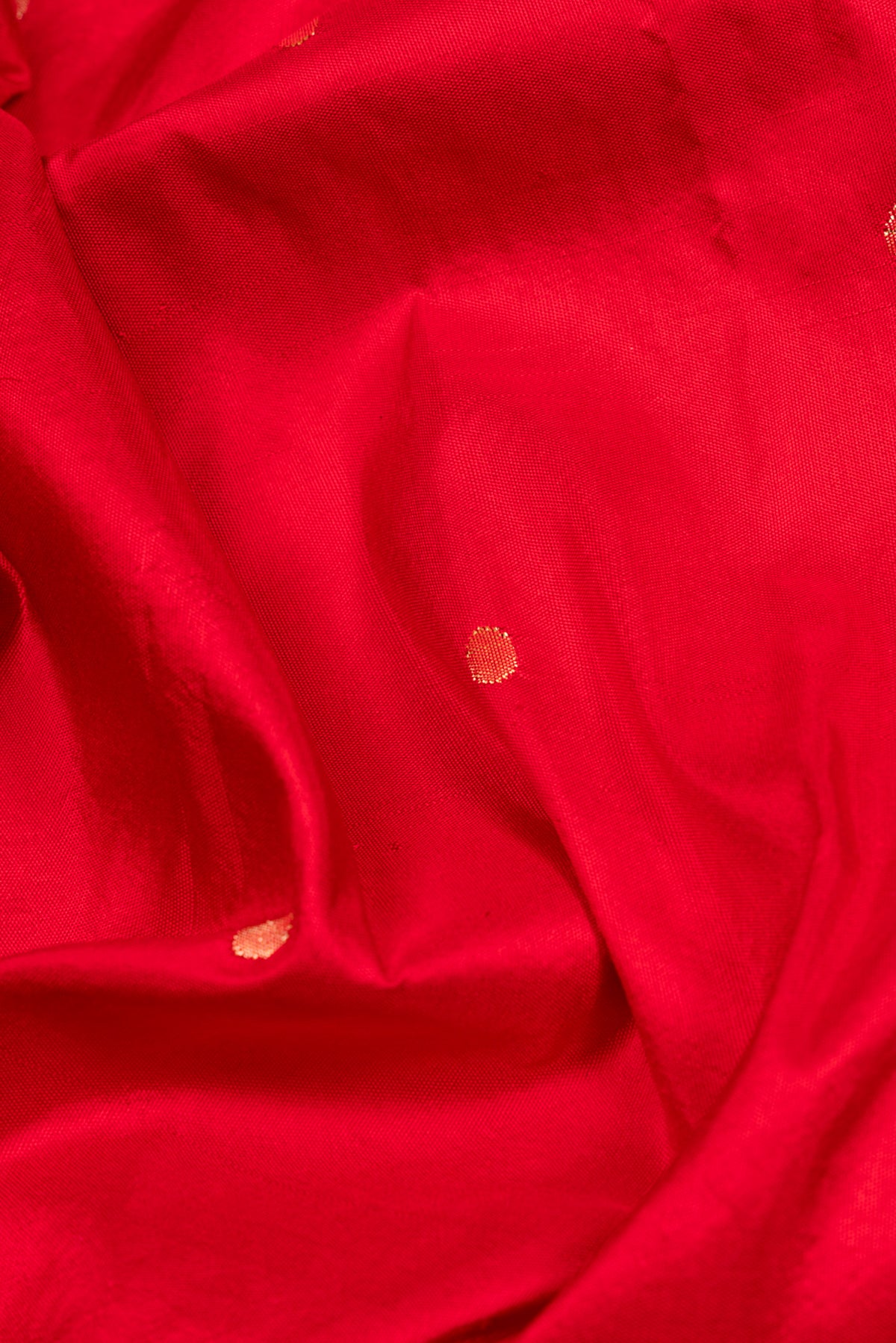 Paithani Silk Butta Red Saree WIth Big Morachi Border