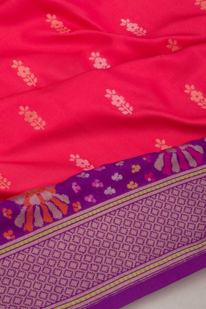 Banarasi Silk Butta Pinkish Red Saree