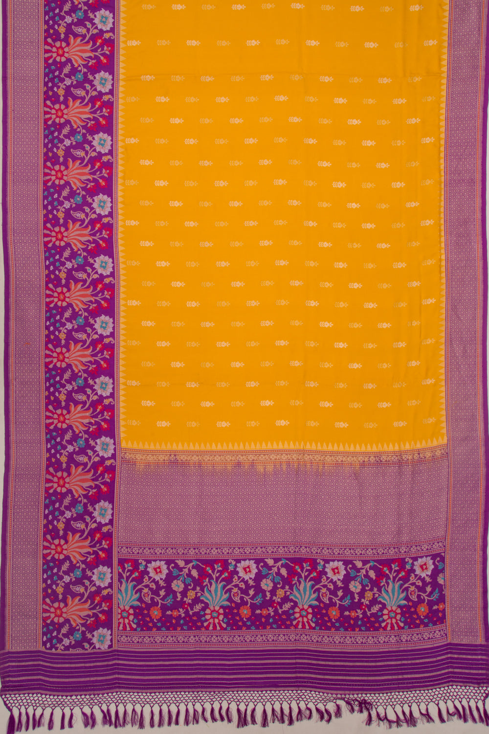 Banarasi Silk Butta Mustard Yellow Saree