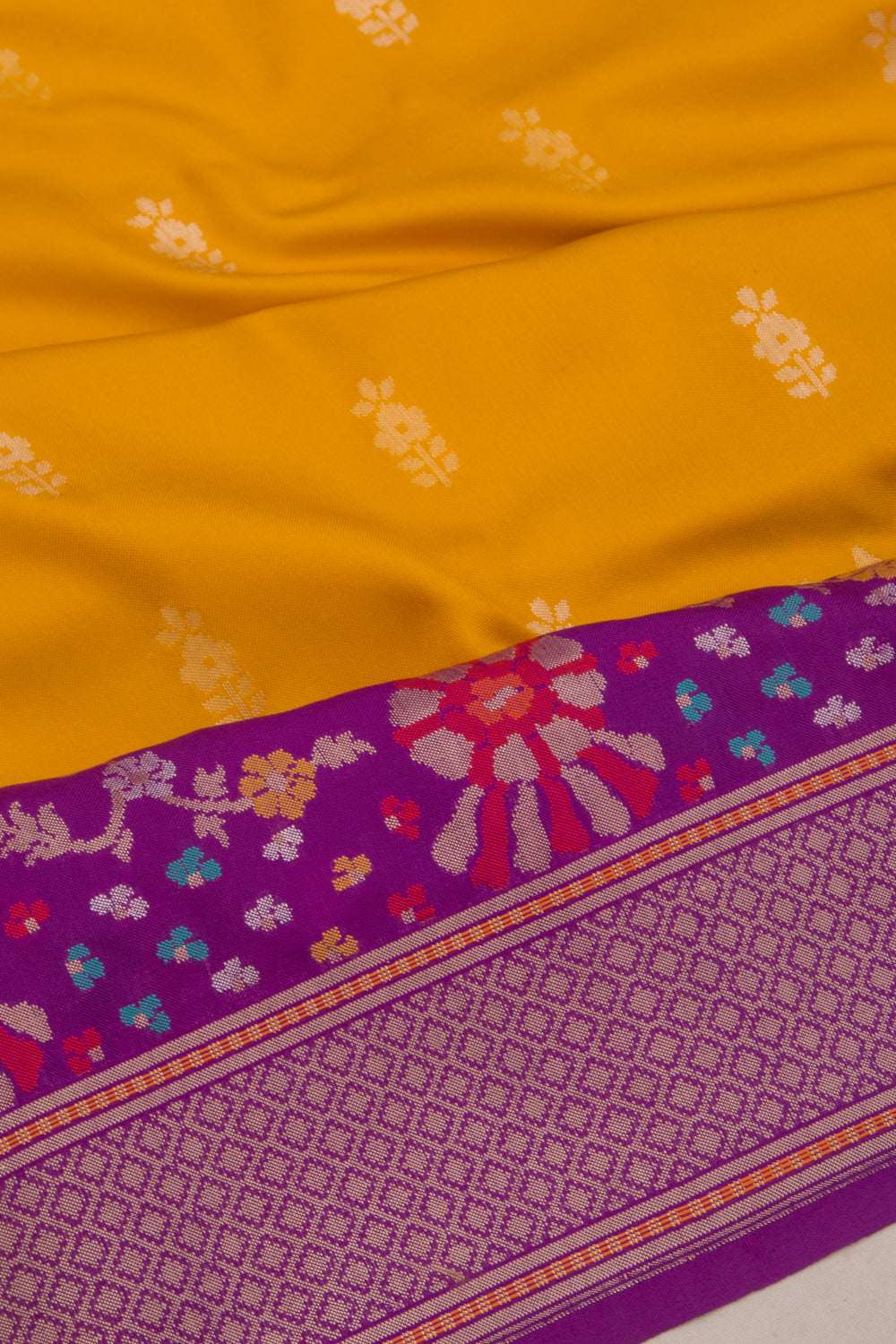 Banarasi Silk Butta Mustard Yellow Saree