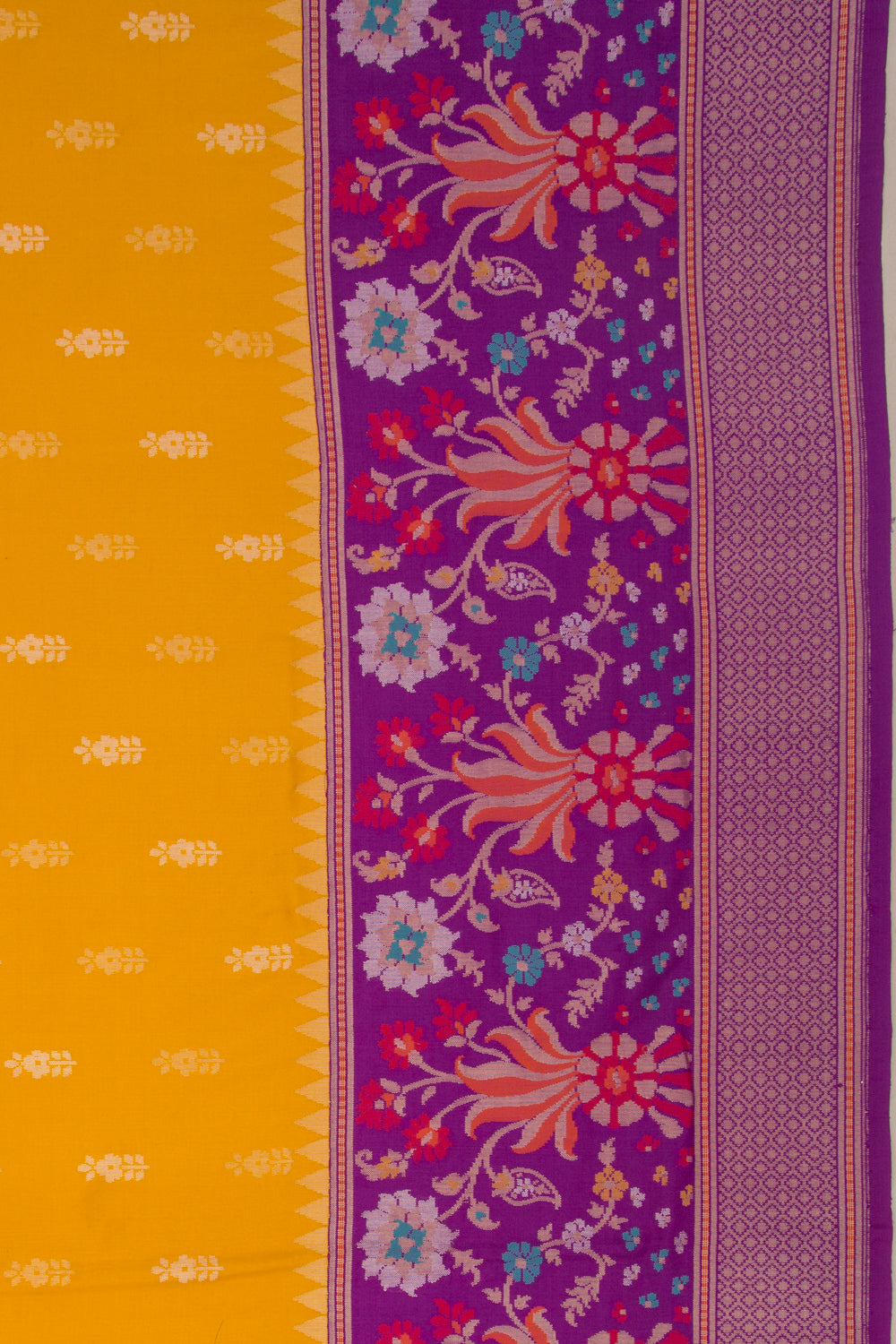 Banarasi Silk Butta Mustard Yellow Saree