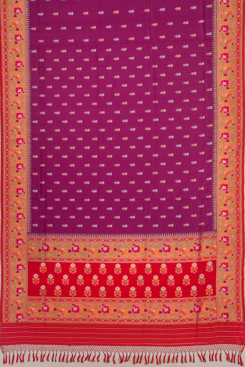 Banarasi Silk Butta Purple Saree