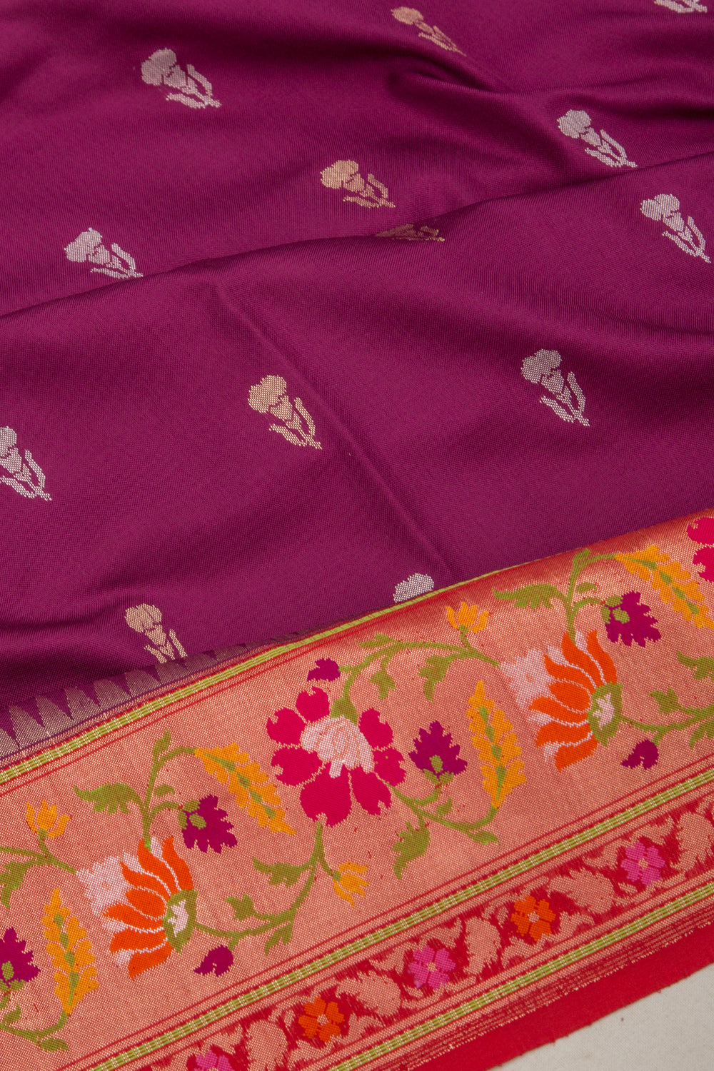 Banarasi Silk Butta Purple Saree