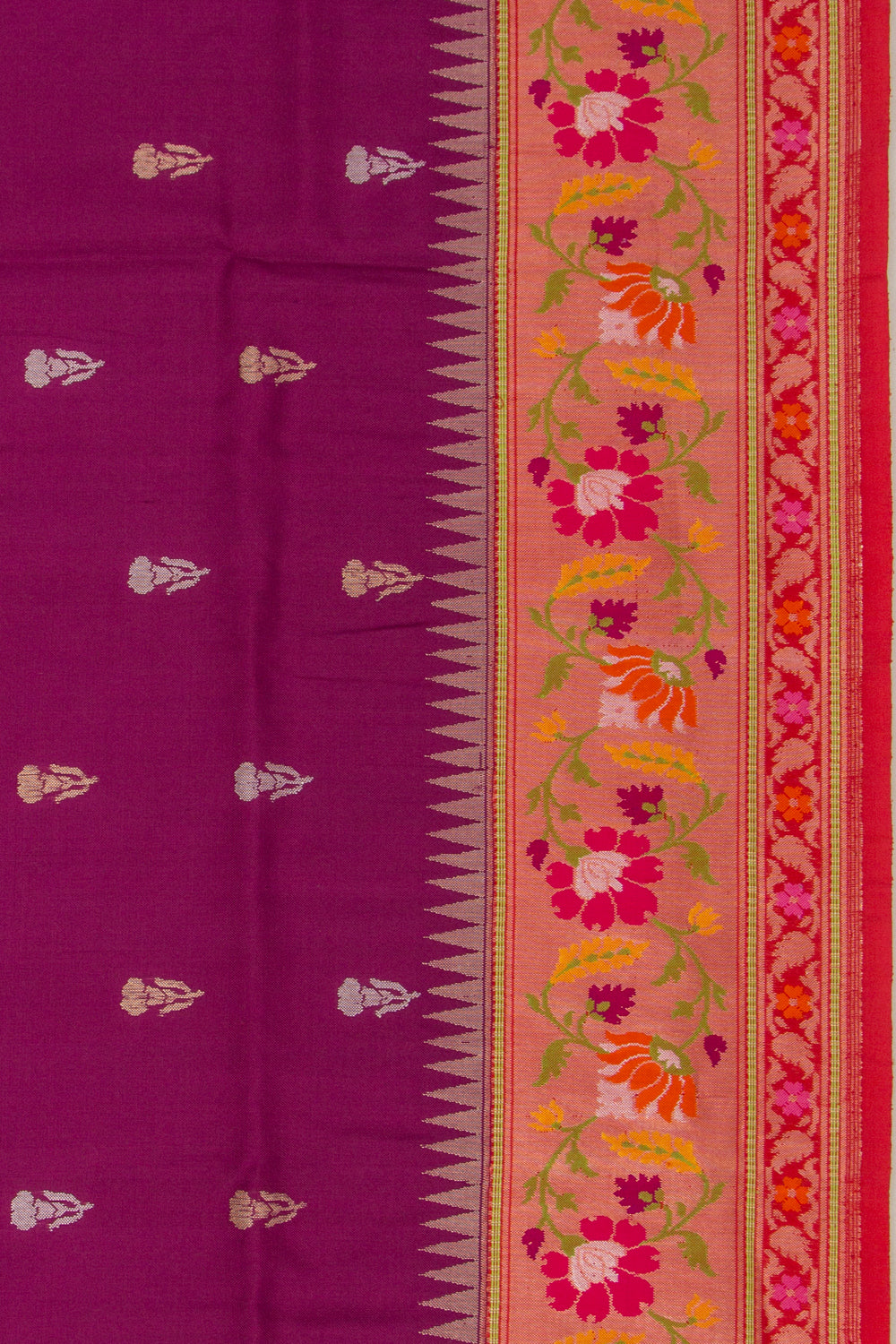 Banarasi Silk Butta Purple Saree
