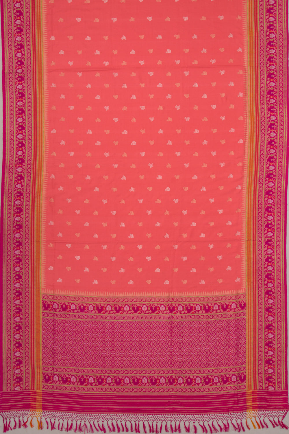 Banarasi Silk Butta Peach Saree