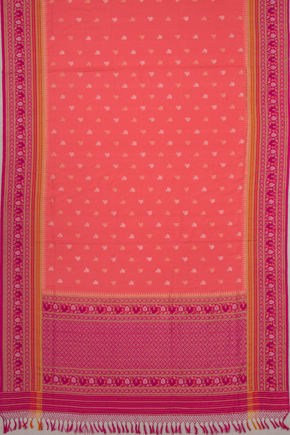 Banarasi Silk Butta Peach Saree