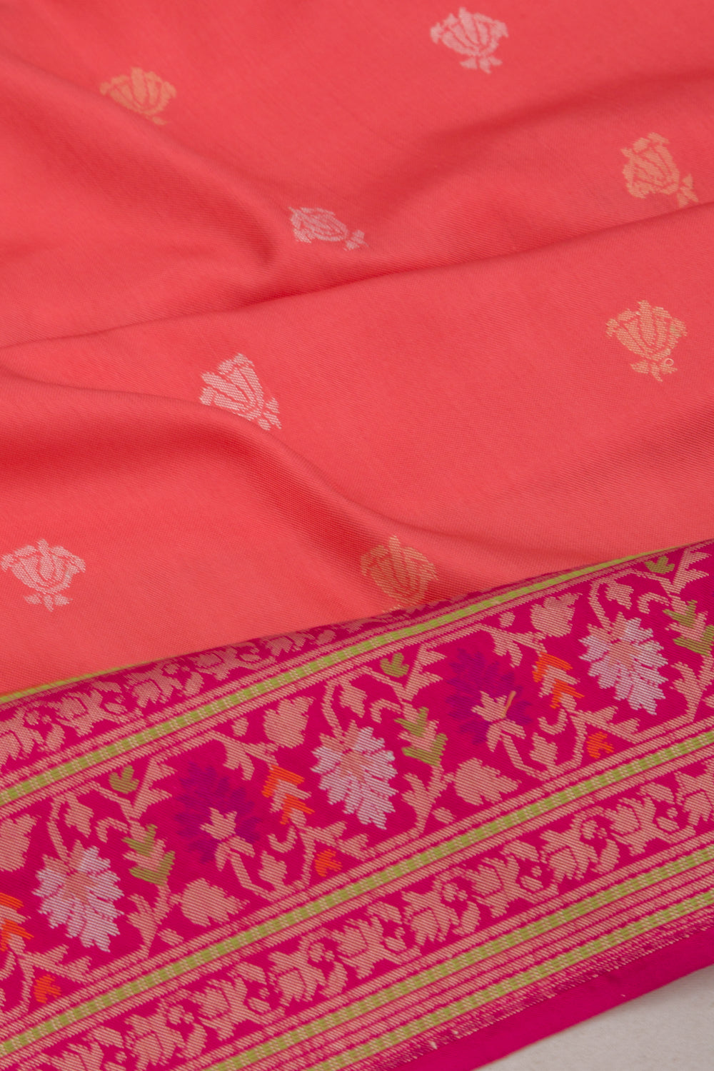 Banarasi Silk Butta Peach Saree