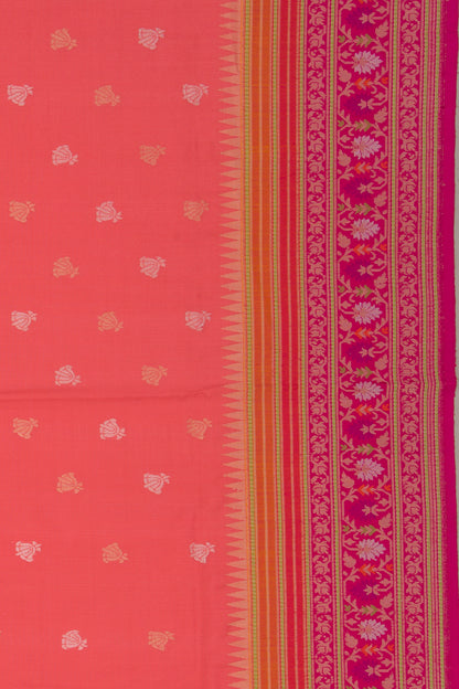 Banarasi Silk Butta Peach Saree