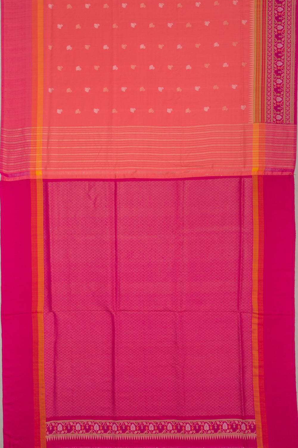 Banarasi Silk Butta Peach Saree