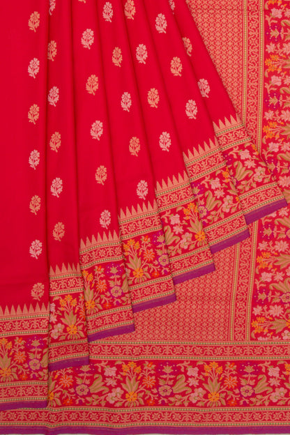 Banarasi Silk Butta Red Saree
