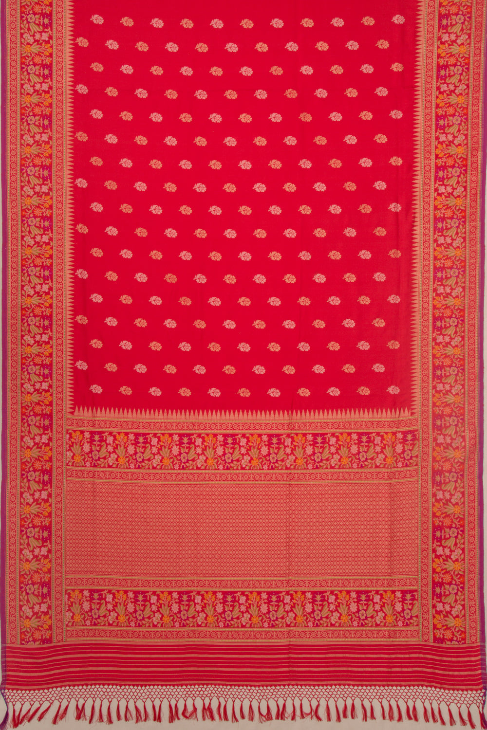 Banarasi Silk Butta Red Saree