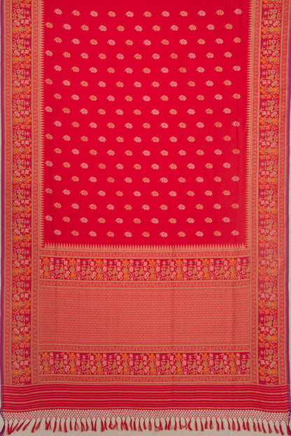 Banarasi Silk Butta Red Saree