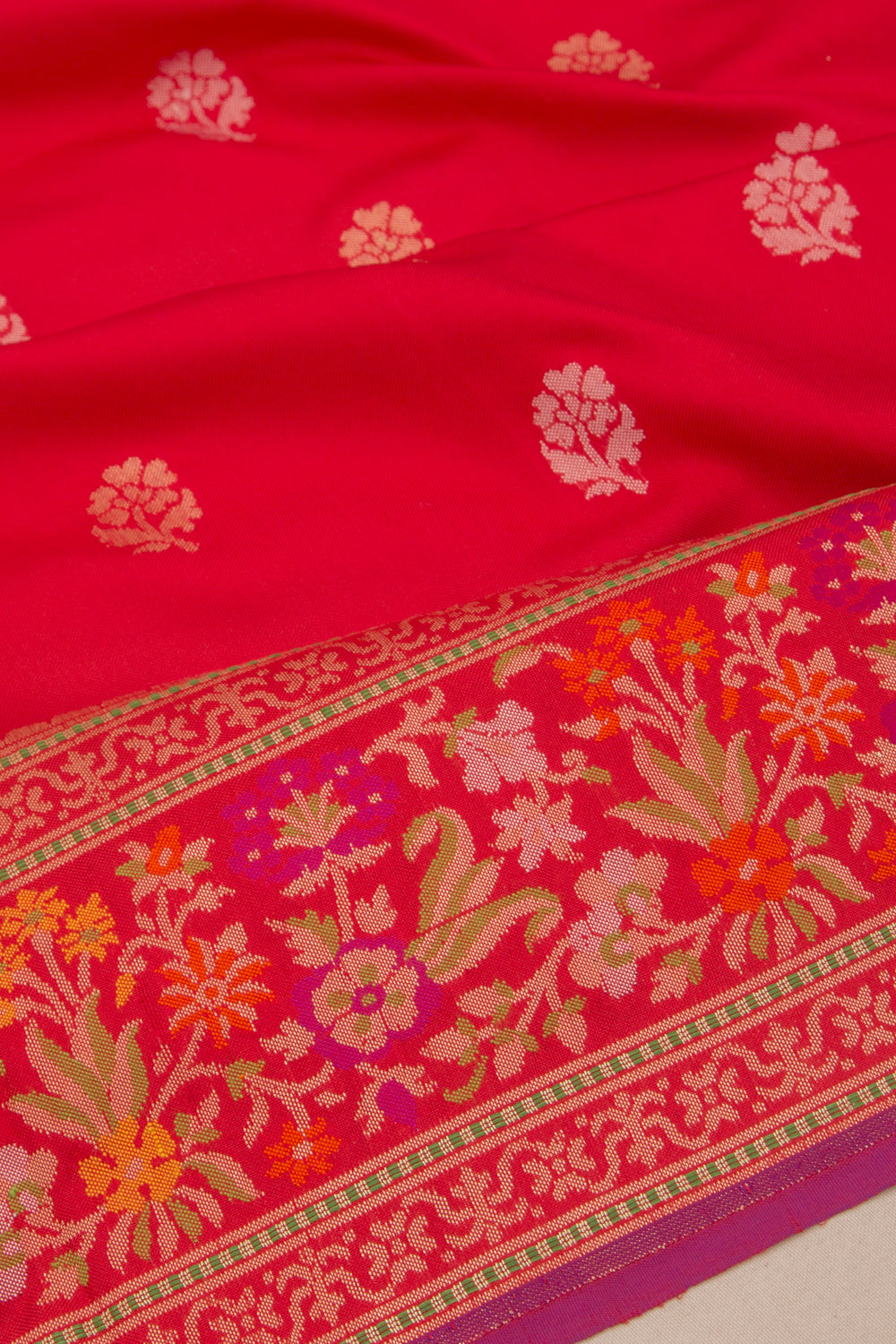 Banarasi Silk Butta Red Saree