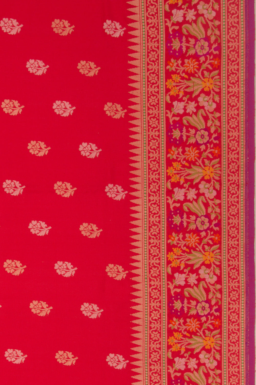 Banarasi Silk Butta Red Saree