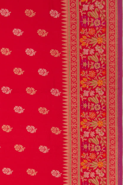 Banarasi Silk Butta Red Saree
