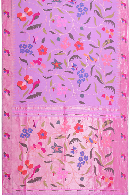 Paithani Silk All Over Jaal Lavender Saree