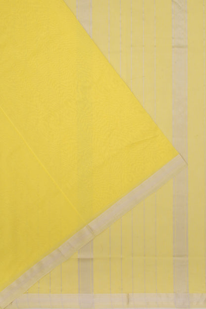 Maheswari Cotton Plain Lemon Yellow Saree
