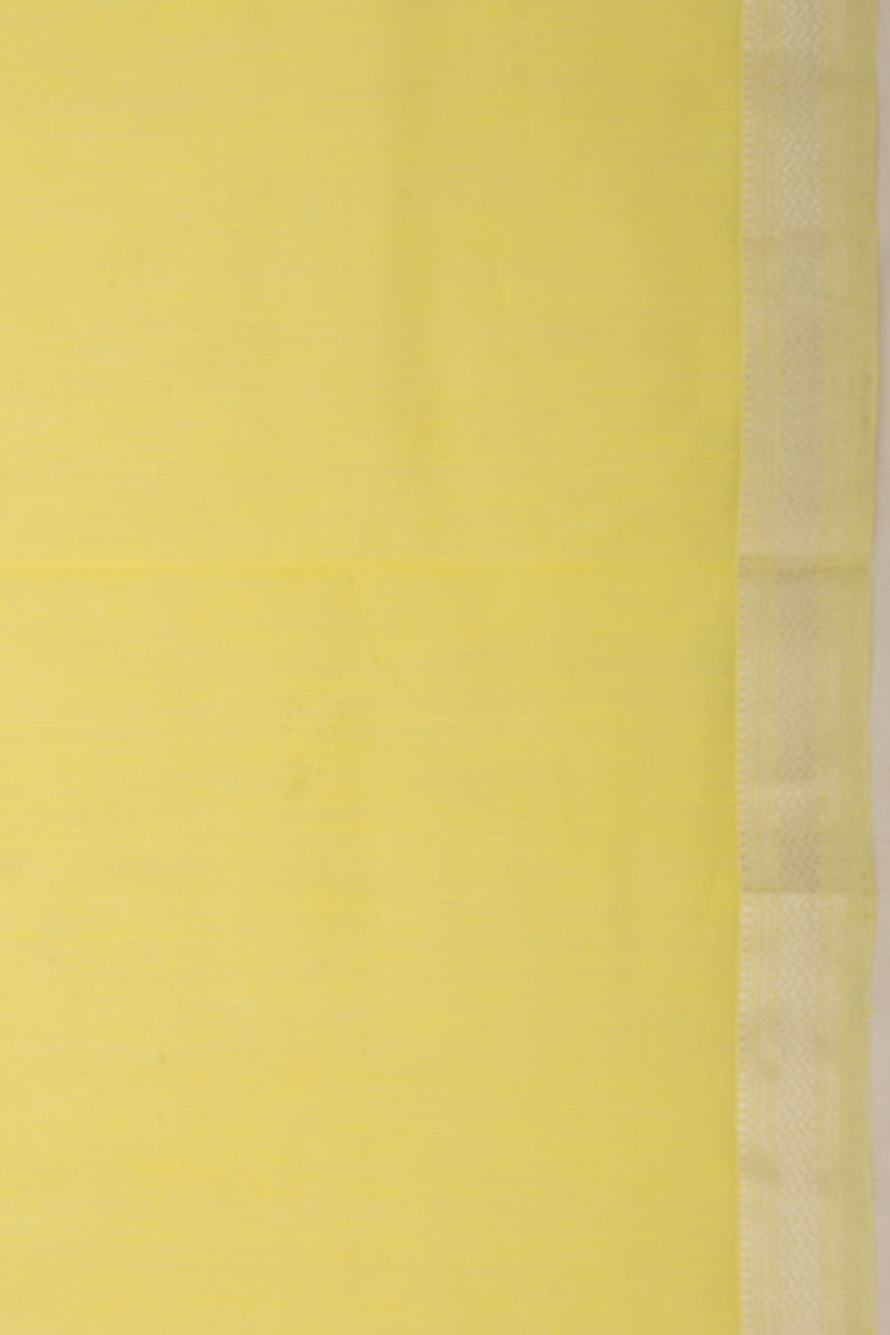 Maheswari Cotton Plain Lemon Yellow Saree