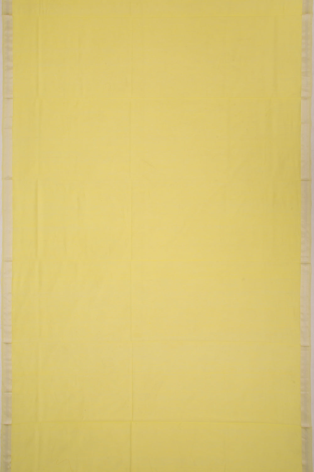 Maheswari Cotton Plain Lemon Yellow Saree