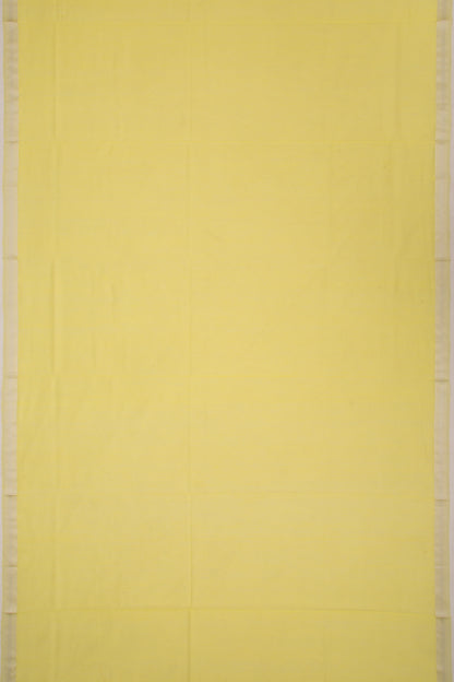 Maheswari Cotton Plain Lemon Yellow Saree