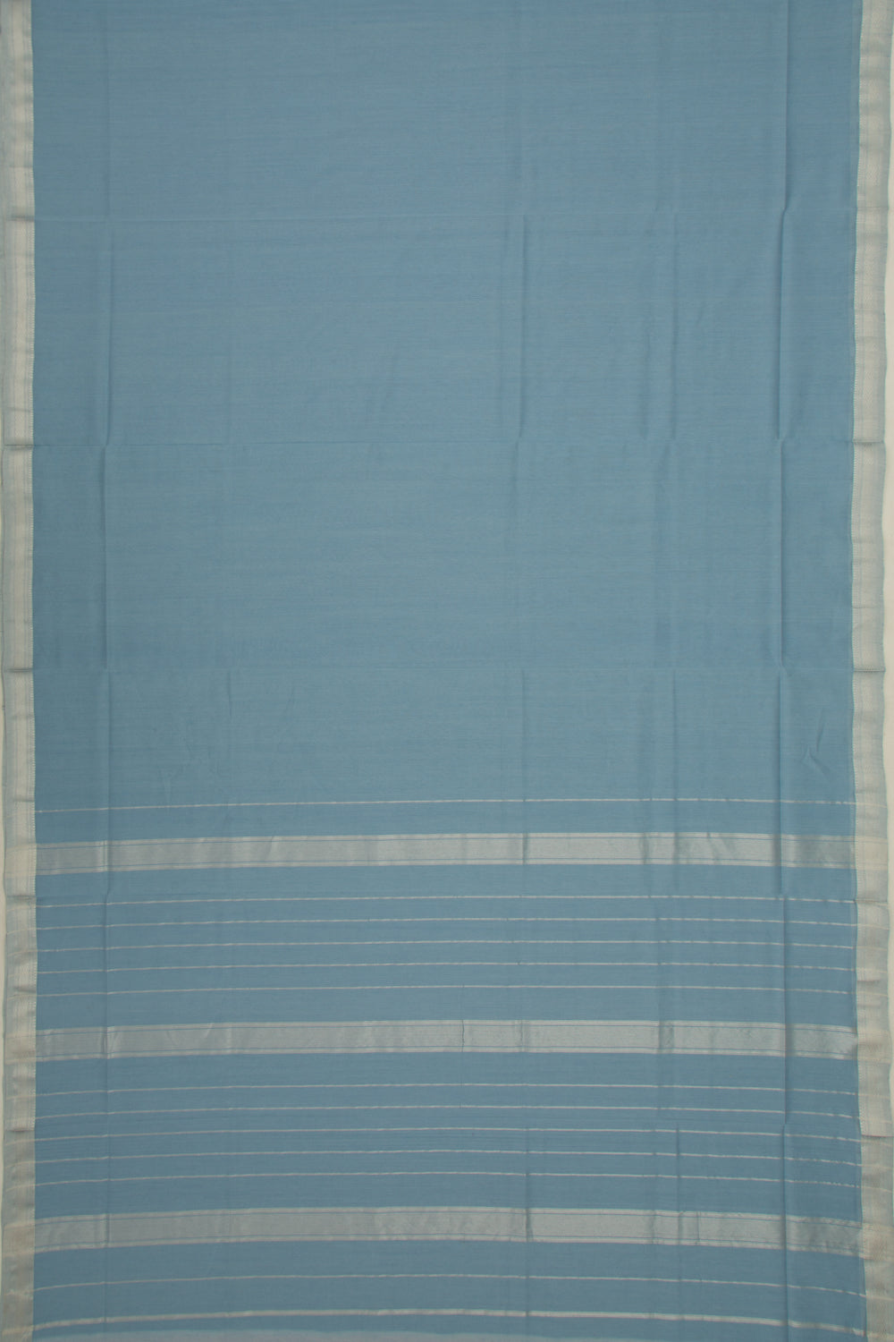 Maheswari Cotton Plain Pastel Blue Saree