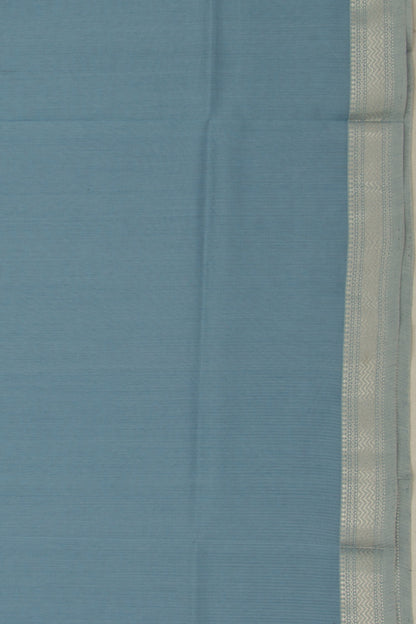 Maheswari Cotton Plain Pastel Blue Saree