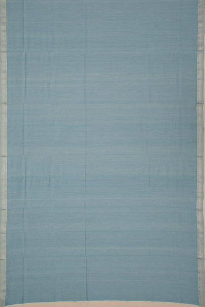 Maheswari Cotton Plain Pastel Blue Saree