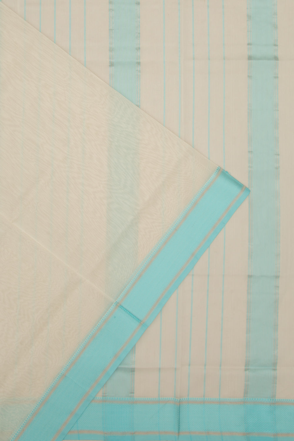 Maheswari Cotton Plain Cream Saree