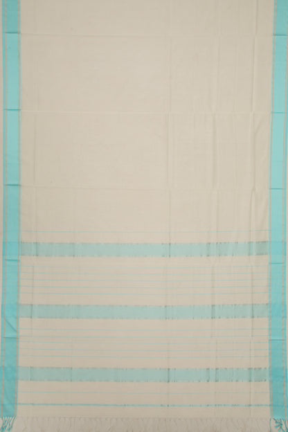 Maheswari Cotton Plain Cream Saree
