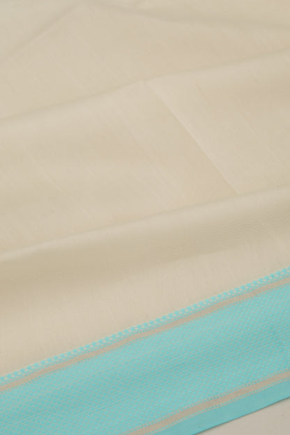 Maheswari Cotton Plain Cream Saree