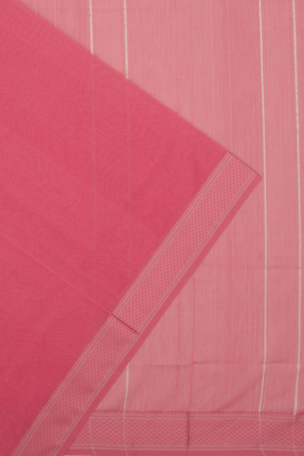Maheswari Cotton Plain Pink Saree