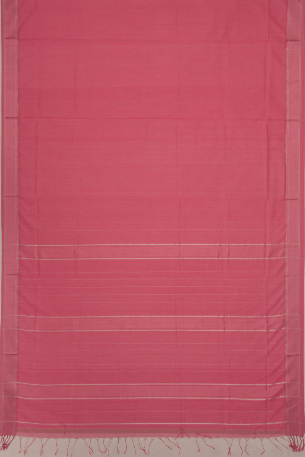 Maheswari Cotton Plain Pink Saree