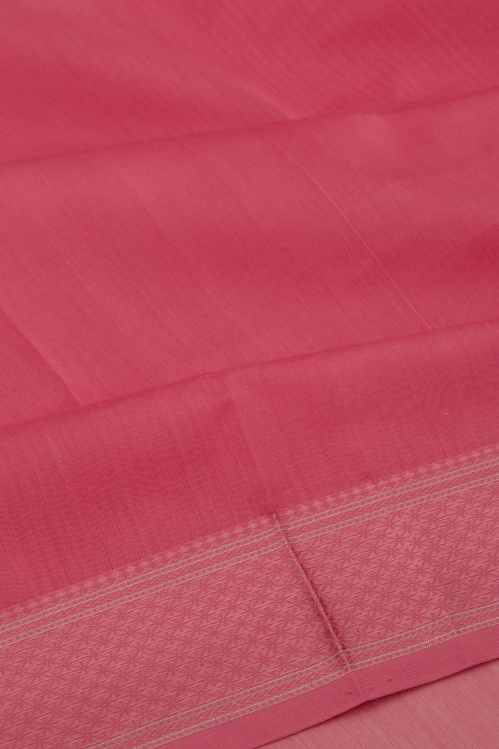 Maheswari Cotton Plain Pink Saree