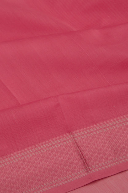 Maheswari Cotton Plain Pink Saree