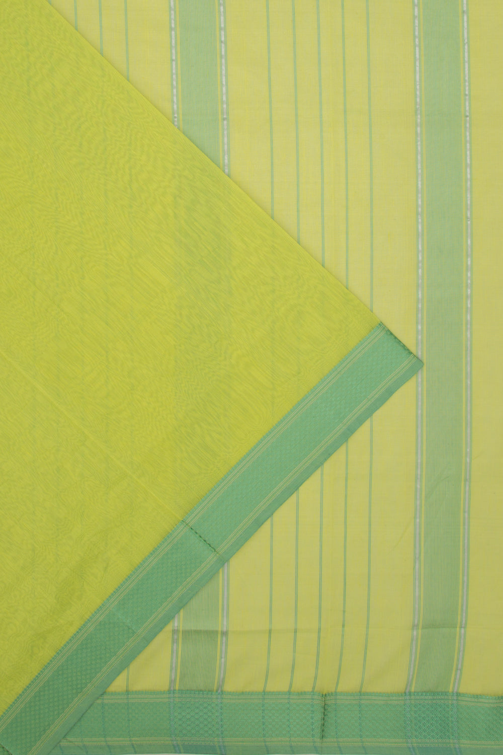 Maheswari Cotton Plain Pastel Green Saree