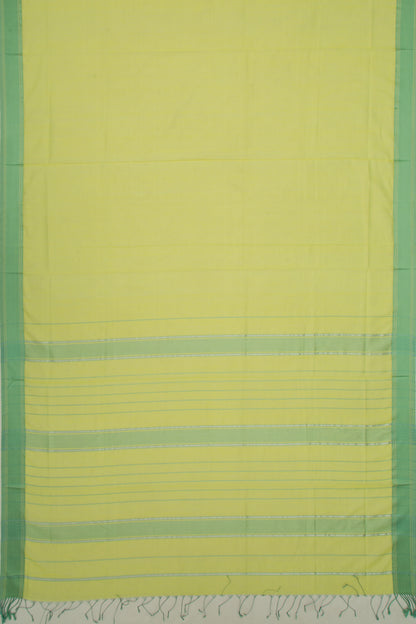 Maheswari Cotton Plain Pastel Green Saree