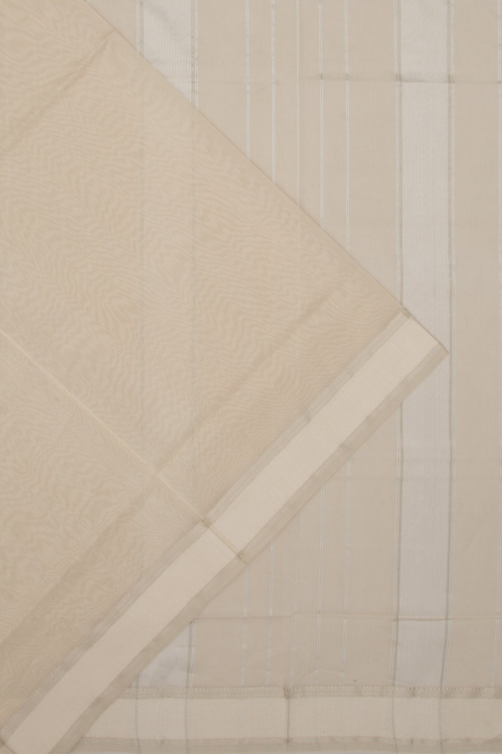 Maheswari Cotton Plain Cream Saree