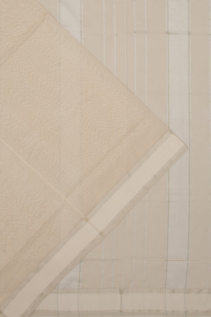 Maheswari Cotton Plain Cream Saree