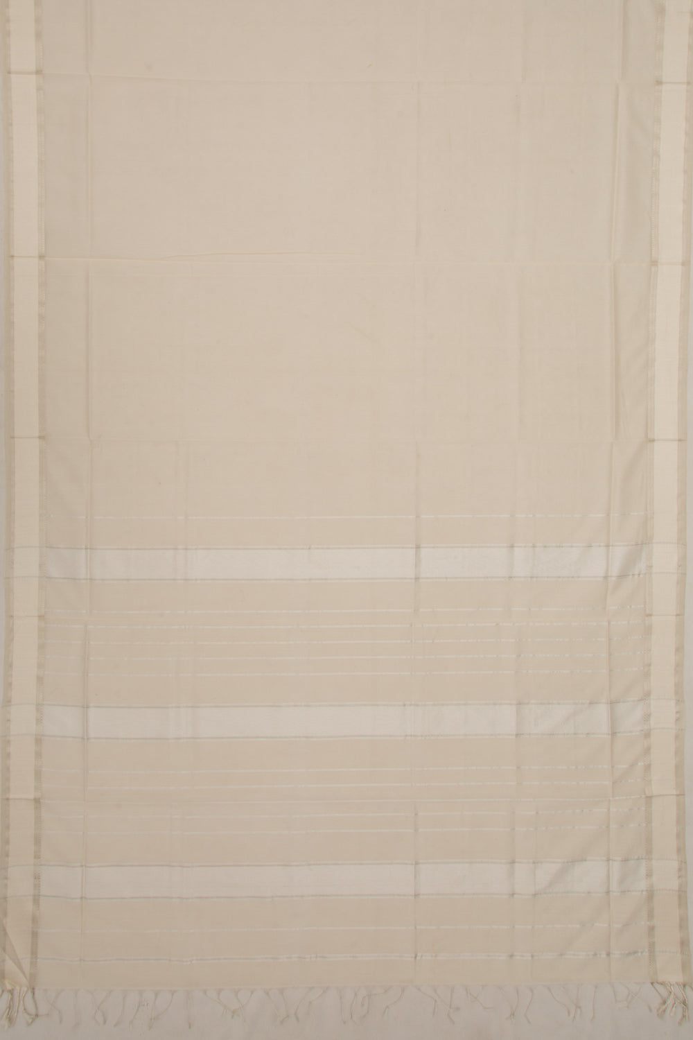 Maheswari Cotton Plain Cream Saree