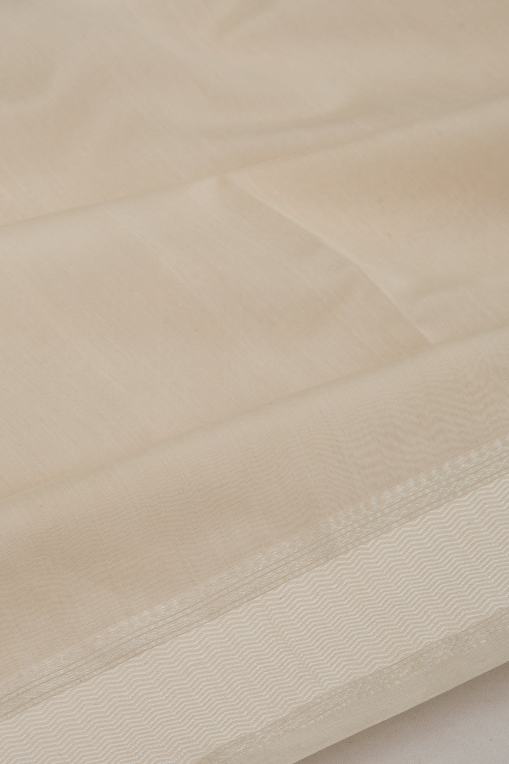 Maheswari Cotton Plain Cream Saree