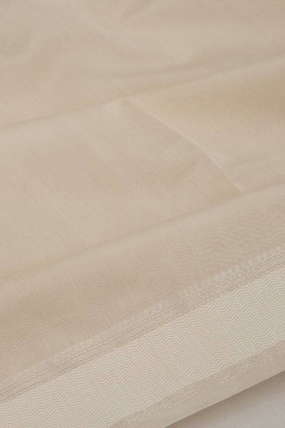 Maheswari Cotton Plain Cream Saree