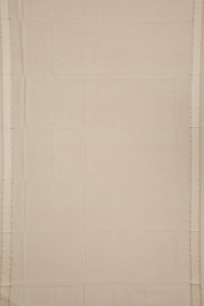Maheswari Cotton Plain Cream Saree
