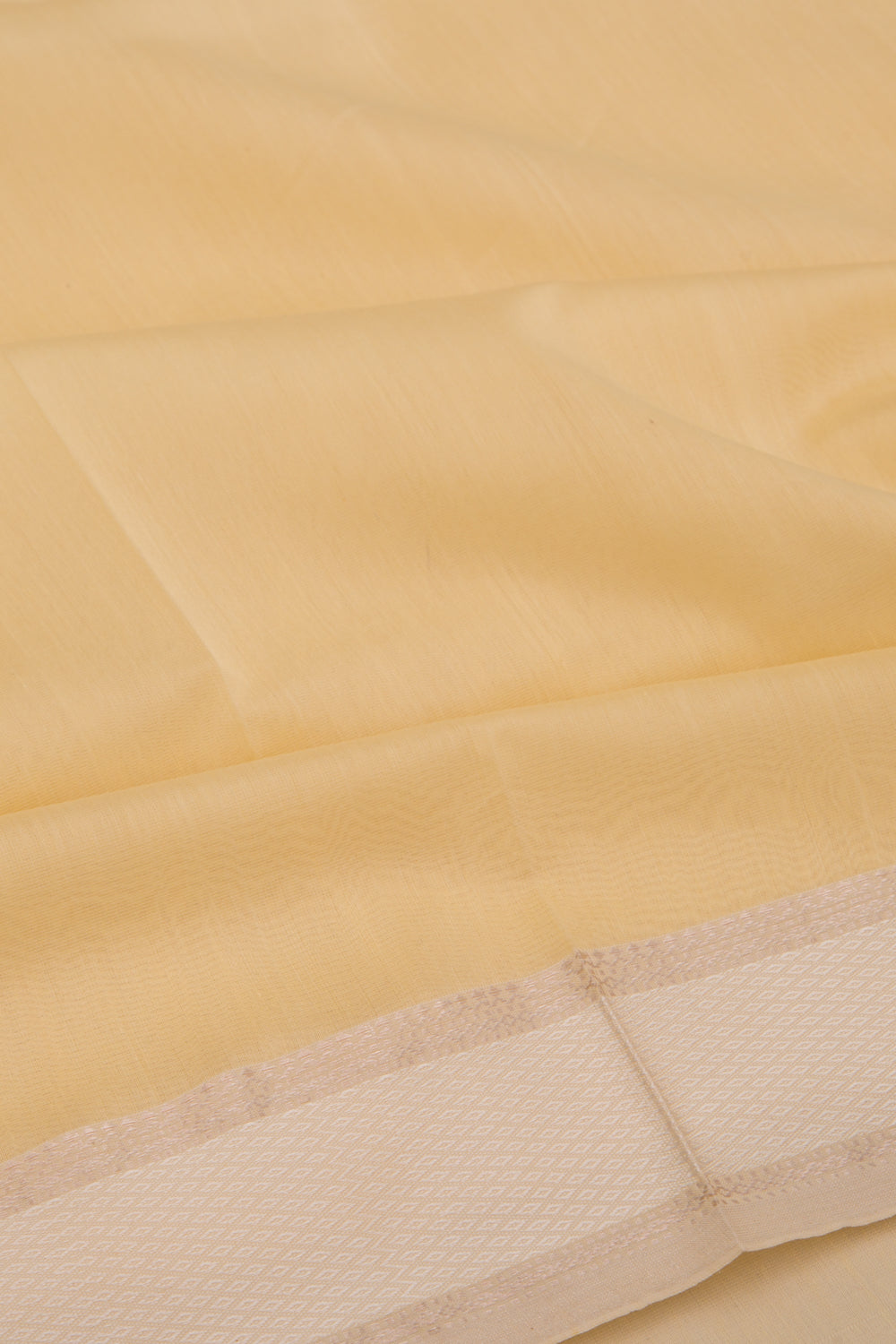 Maheswari Cotton Plain Yellow Saree