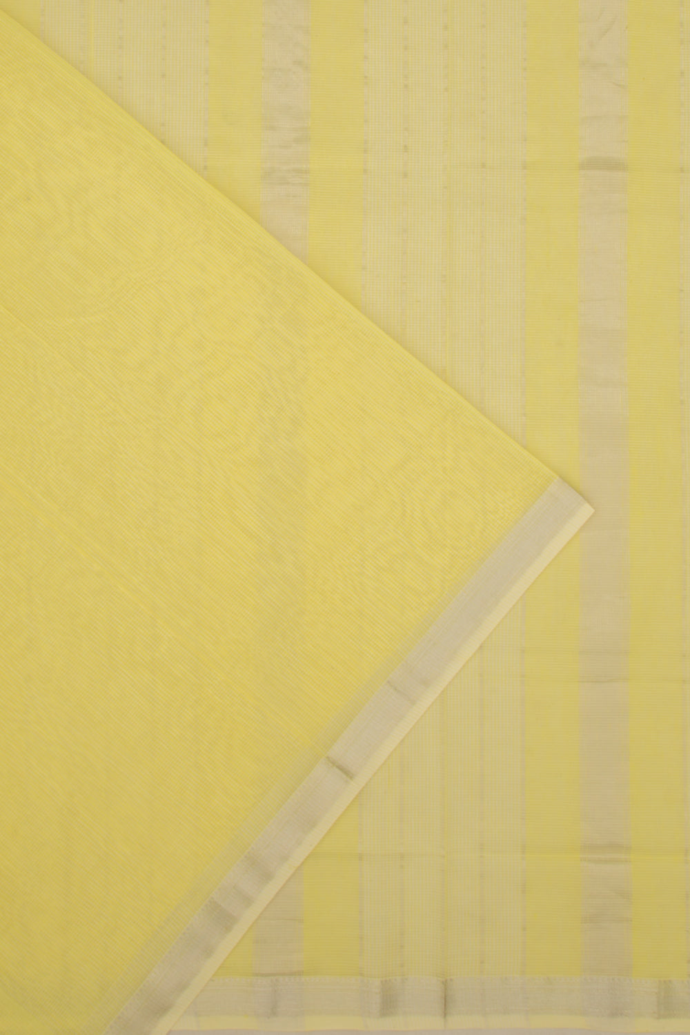 Maheswari Cotton Checks Lemon Yellow Saree